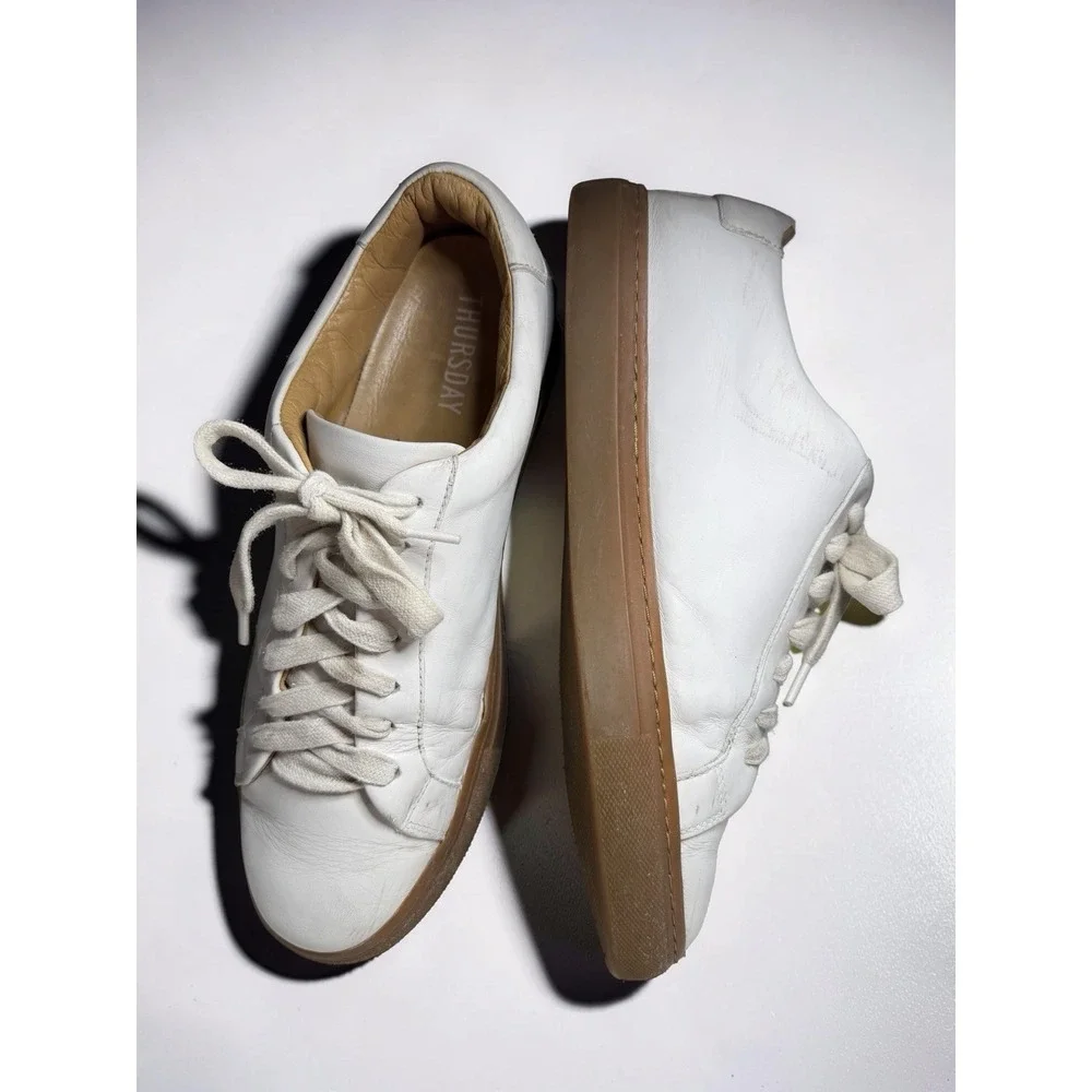 Thursday Boot Co. Legacy Men's US Size 8.5 White Leather Low Top Shoes Gum Soles